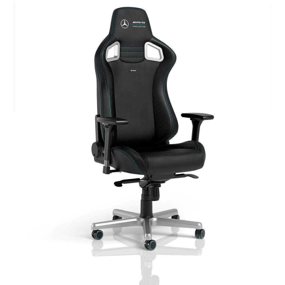 Žaidimų kėdė Noblechairs EPIC Mercedes-AMG Petronas Formula One Team - 2021 Edition Vinilo/PU hibridinės odos žaidimų kėdė