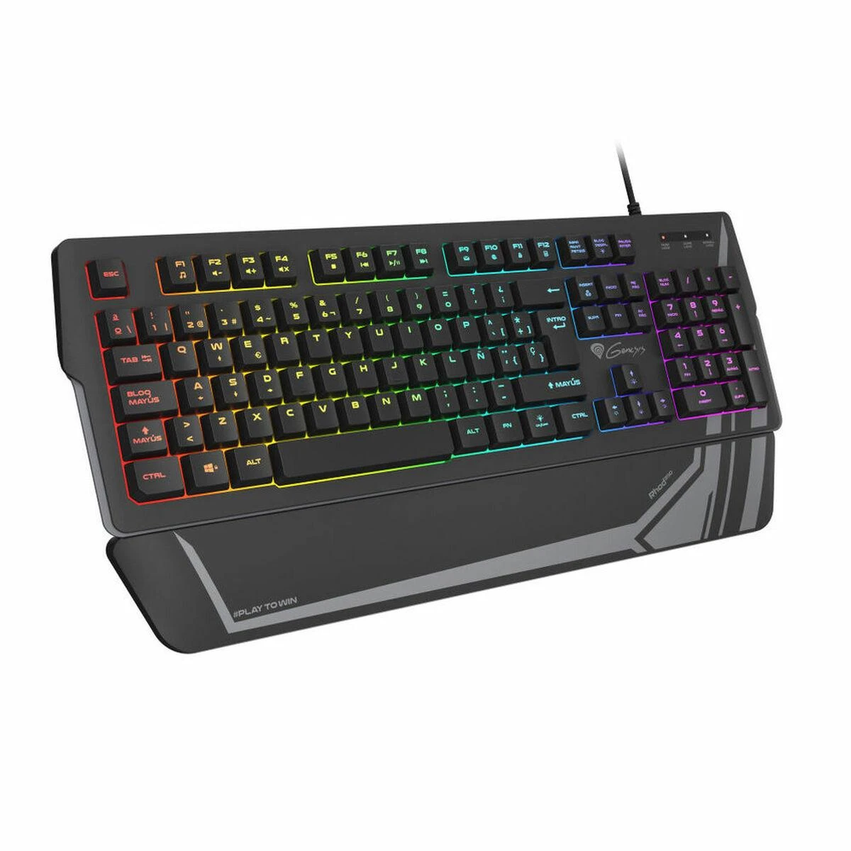 Natec GENESIS Rhod 350 RGB klaviatūra Žaidimams USB QWERTY Ispanas Juoda