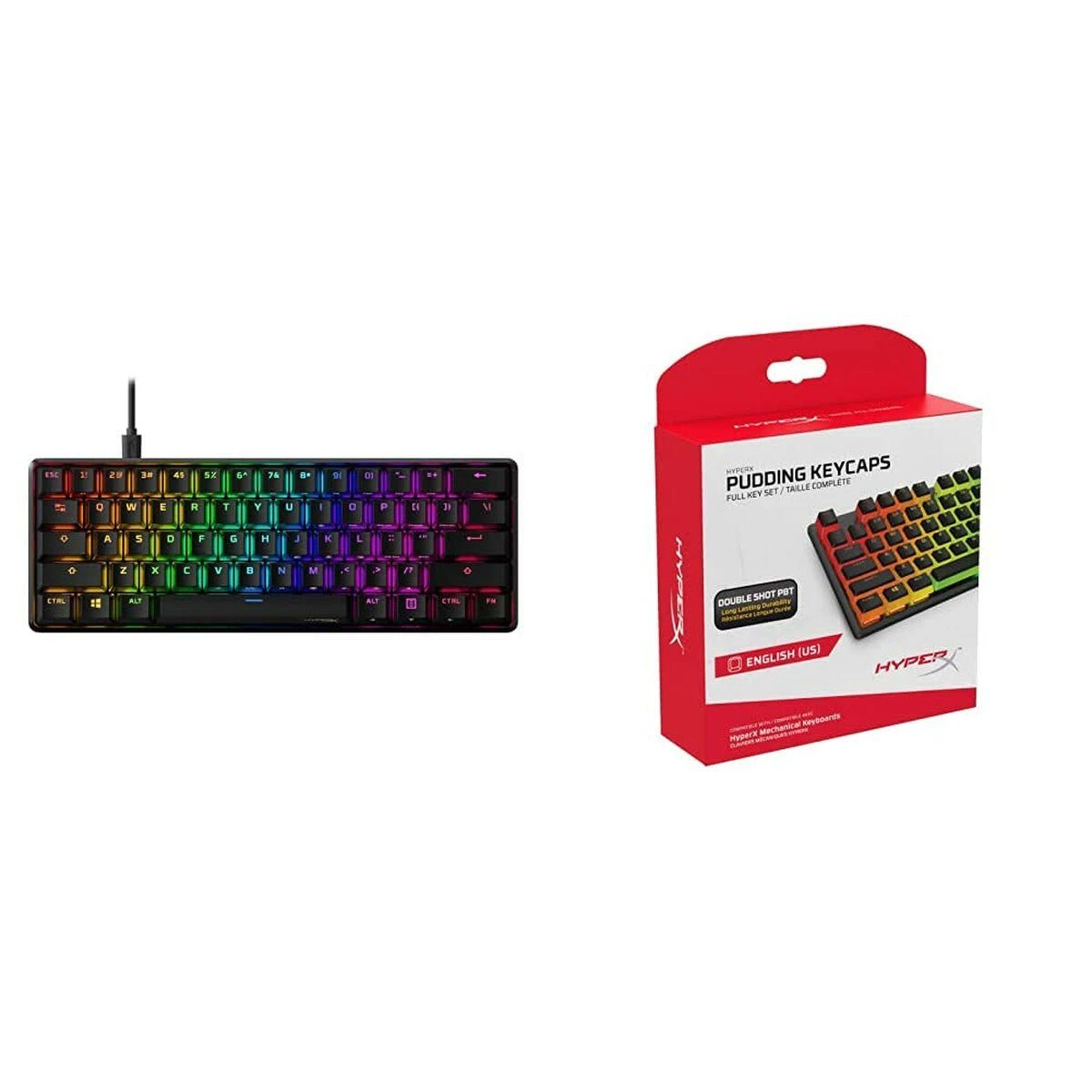 Mechaninė Žaidimų klaviatūra HyperX Alloy Origins 60, HyperX Red - Linear Switch, US išdėstymas
