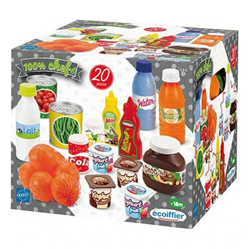 Ecoiffier Žaislinis maisto produktų rinkinys, 20 vnt.