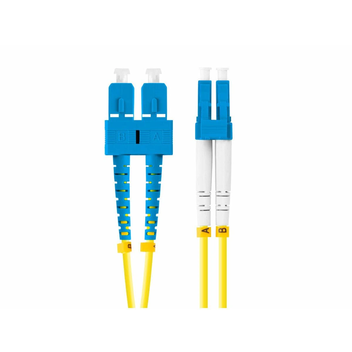 LANBERG šviesolaidinis patchcord SM SC/UPC-LC/UPC dvipusis 2m LSZH g657a1 3.0mm geltonas