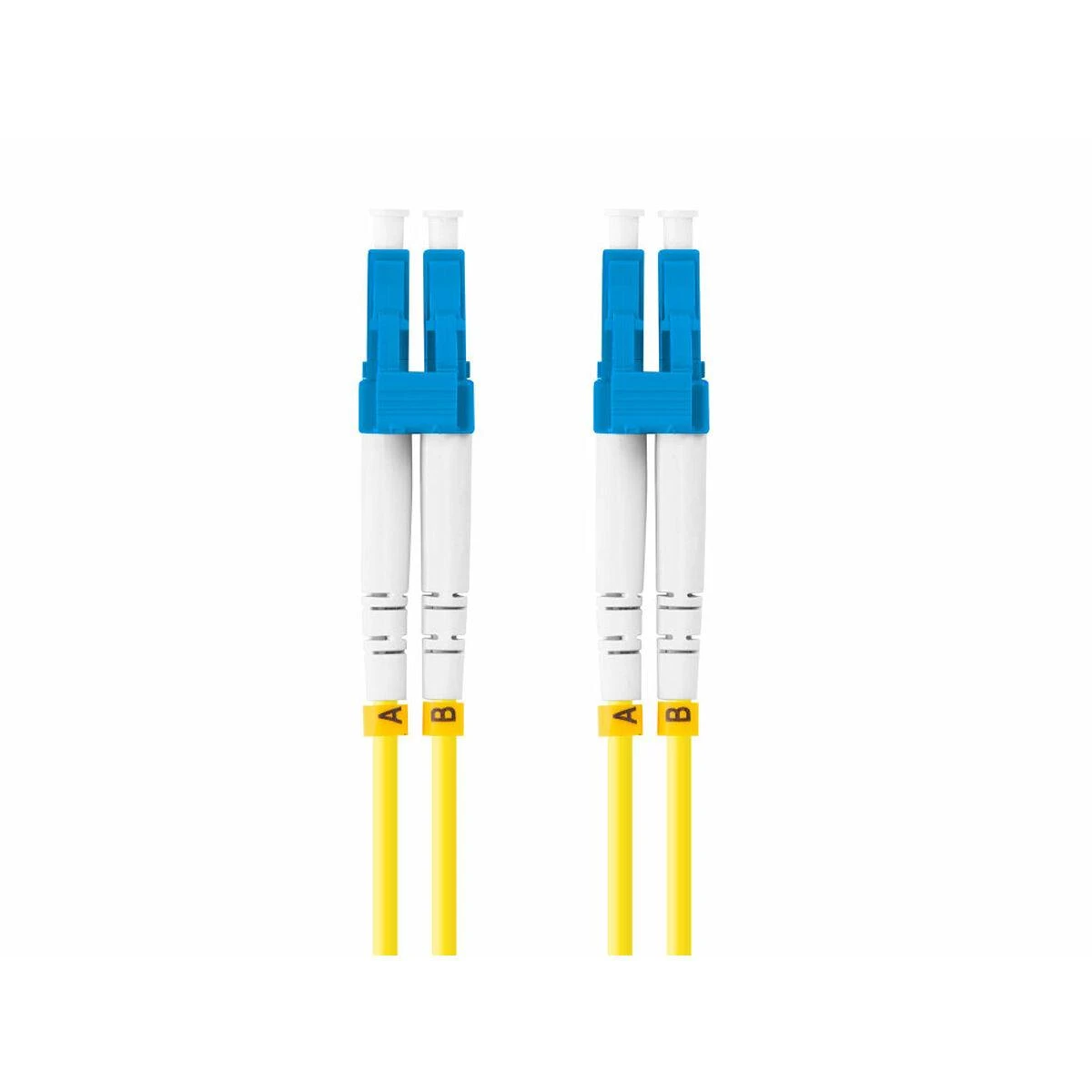 LANBERG šviesolaidinis patchcord SM LC/UPC-LC/UPC dvipusis 1m LSZH g657a1 3.0mm geltonas