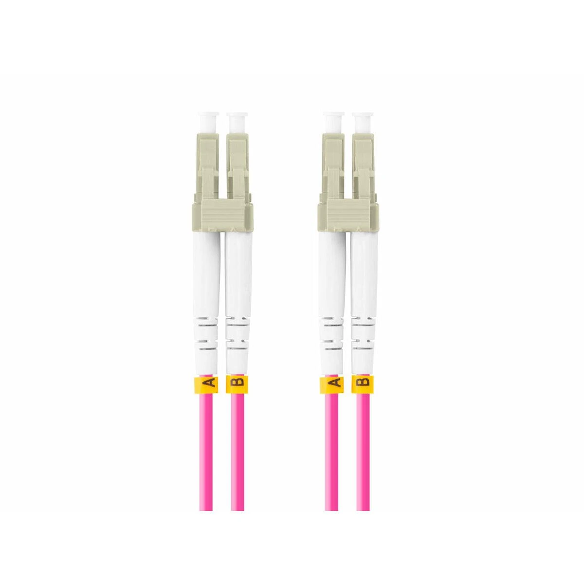 LANBERG šviesolaidinis laidas MM LC/UPC-LC/UPC dvipusis 2m LSZH om4 50/125 3.0mm violetinis