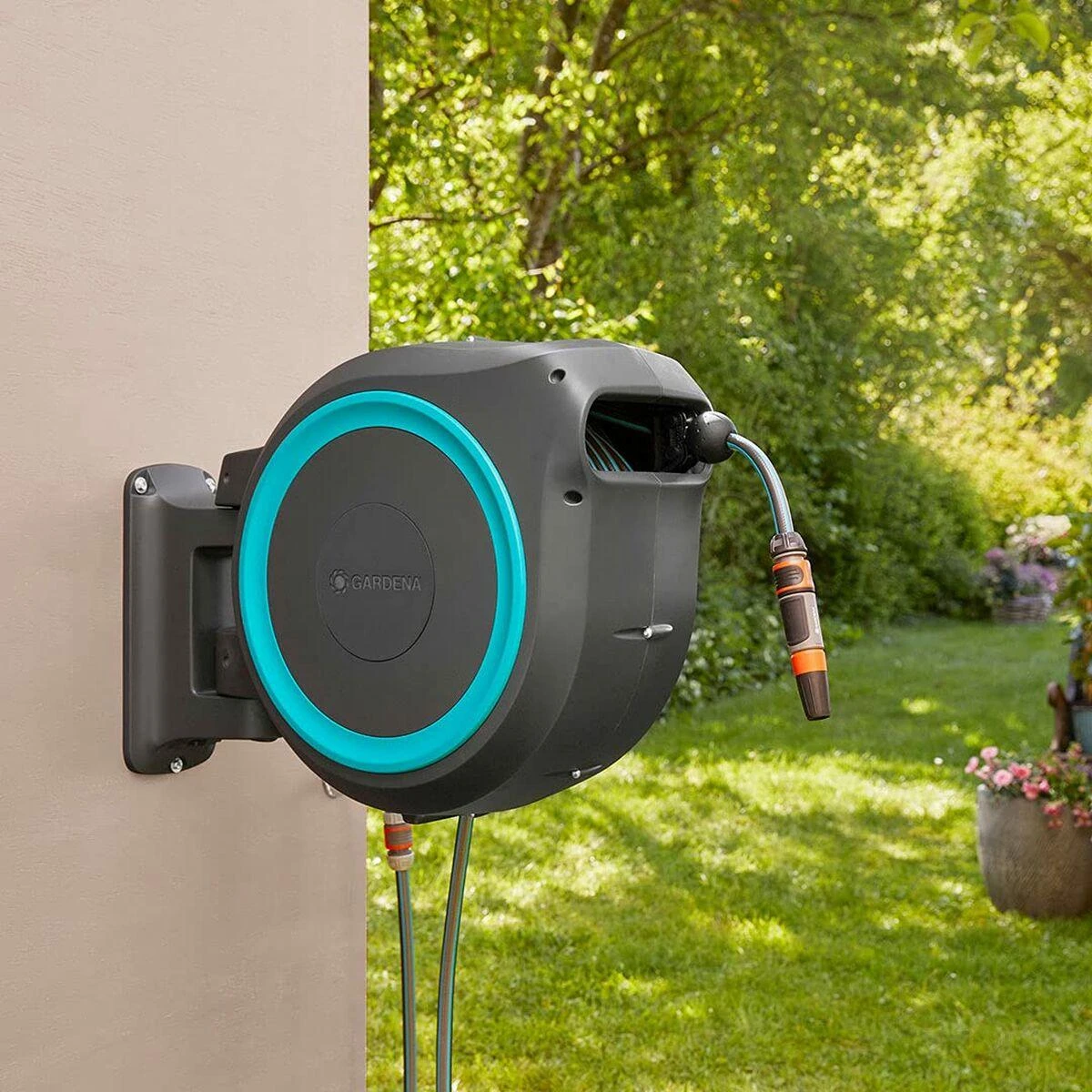 Gardena sieninė automatinė ritė žarnai "RollUp M/L" 25m, 13mm