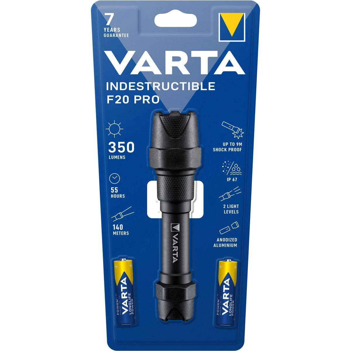 Varta INDESRUCTIBLE F20 PRO Rankinis žibintuvėlis Juoda LED