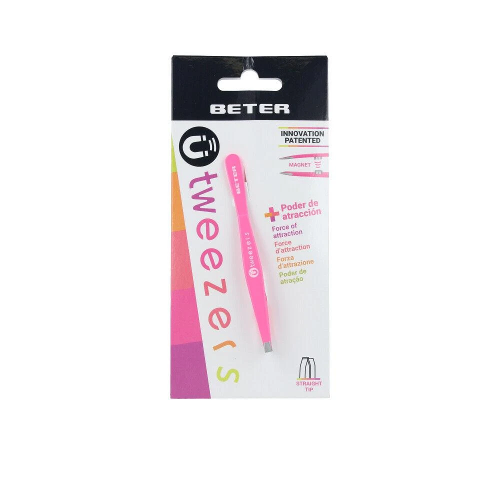 Beter Tweezers Magnetic Straight Tip Rožinė