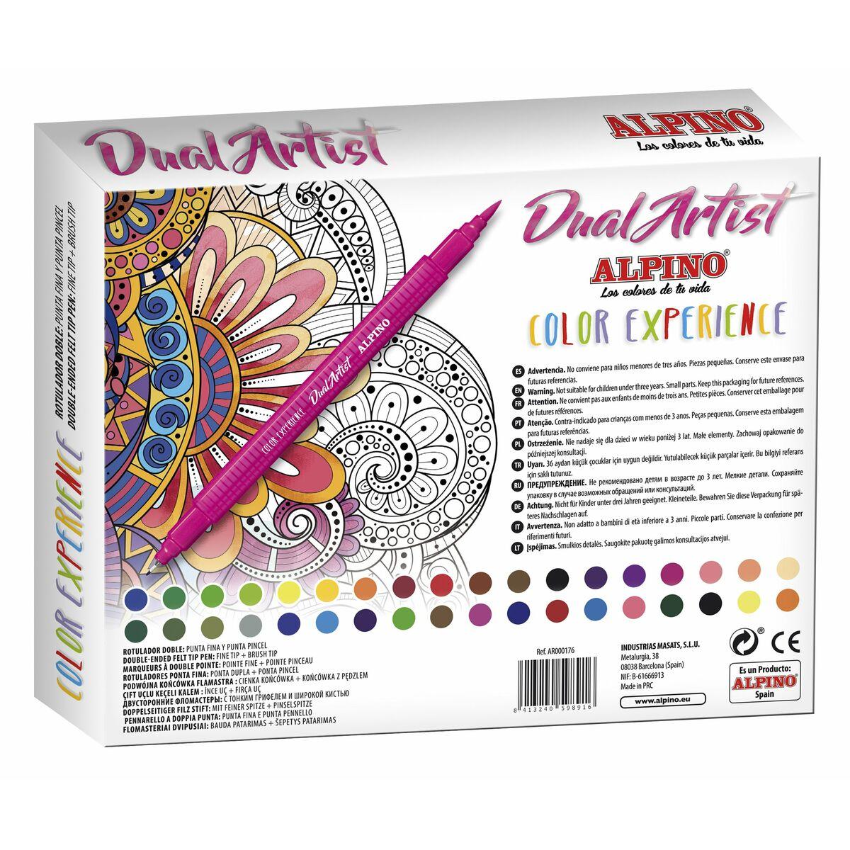 Flomasteriai ALPINO Color experience dual artist 36sp