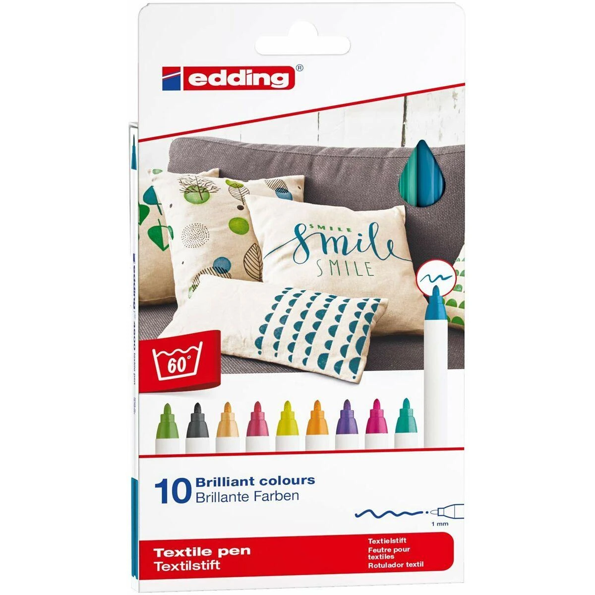 Edding edding Spalvotų audinių žymekliai, 10 vnt., 4600