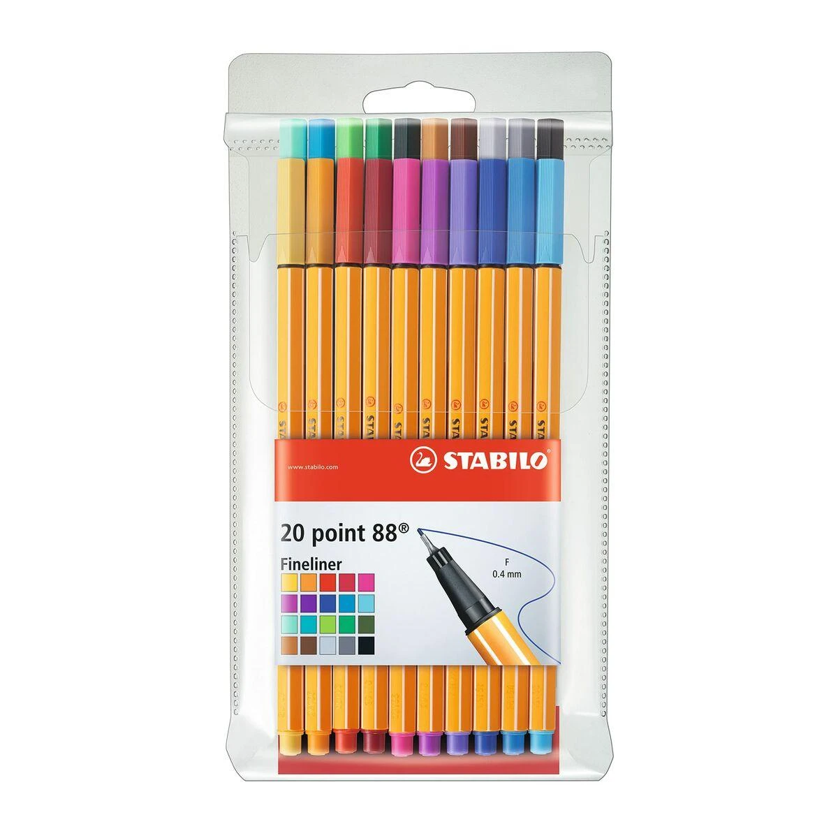 Stabilo Fineliner 20 spalvų