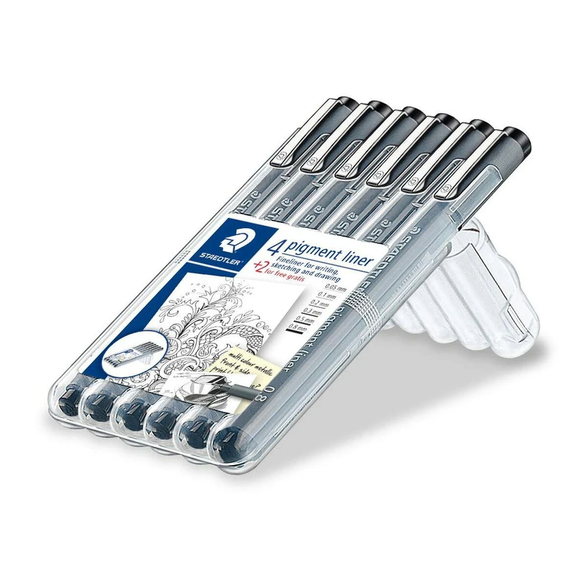 Braižiklis Staedtler PigmentLiner, rinkinyje 6 skirtingi pločiai