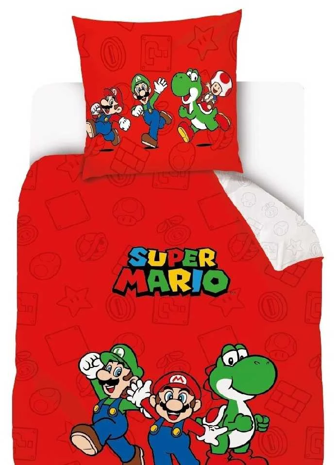 Dvipusis patalynės komplektas SUPER MARIO, 140x200 cm