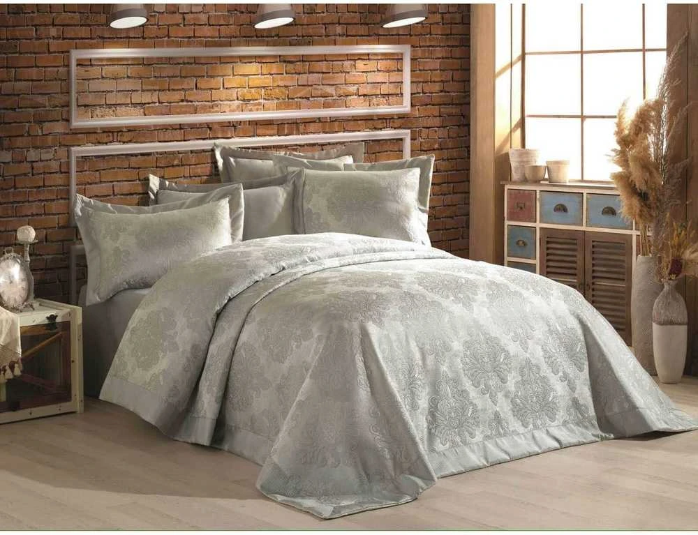 Lovos užtiesalas DIVA Pilkas, 240x260 cm (su užvalkaliukais)