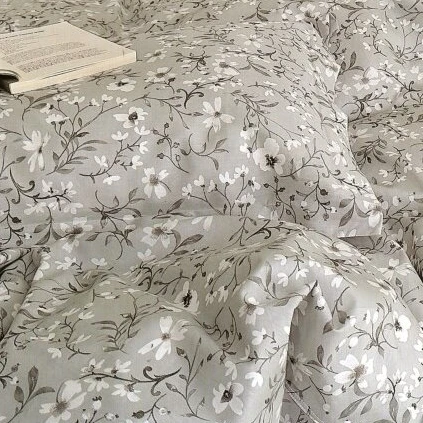 Patalynės komplektas Deluxe medvilnės patalynės komplekta PILKOJI SVAJA, 3 dalių, 200x220 cm