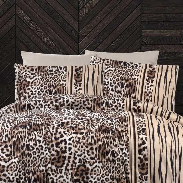 Patalynės komplektas LEOPARD BROWN, 6 dalių, 200x220 cm