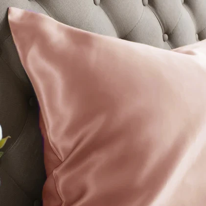 Patalynės komplektas Pink Šilkinis pagalvės užvalkalas MULBERRY LIGHT Rožinis, 22 momas (M/M), 50x70 cm
