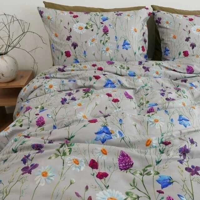 Saules Patalyne PREMIUM mako satino patalynė SIDABRO LAUKAI, 3 dalių, 200x220 cm