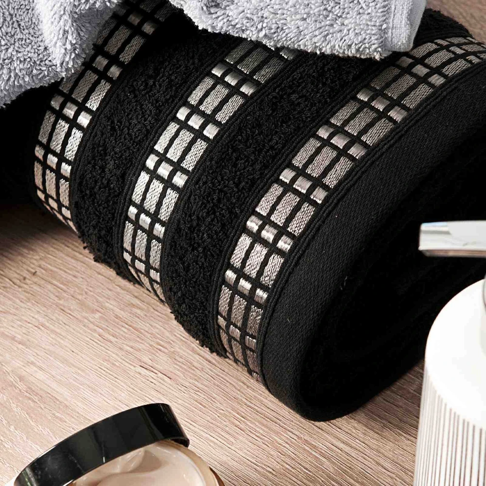 PREMIUM medvilninis rankšluostis LUXURY Juodas, 500g/m²