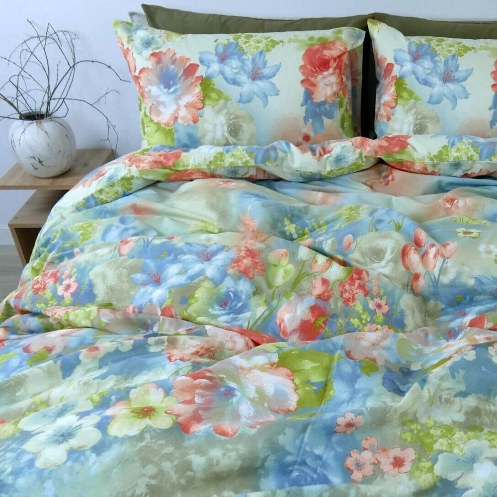 Saules Patalyne Medvilninis patalynės komplektas TEPTUKO POTĖPIS, 3 dalių, 200x220