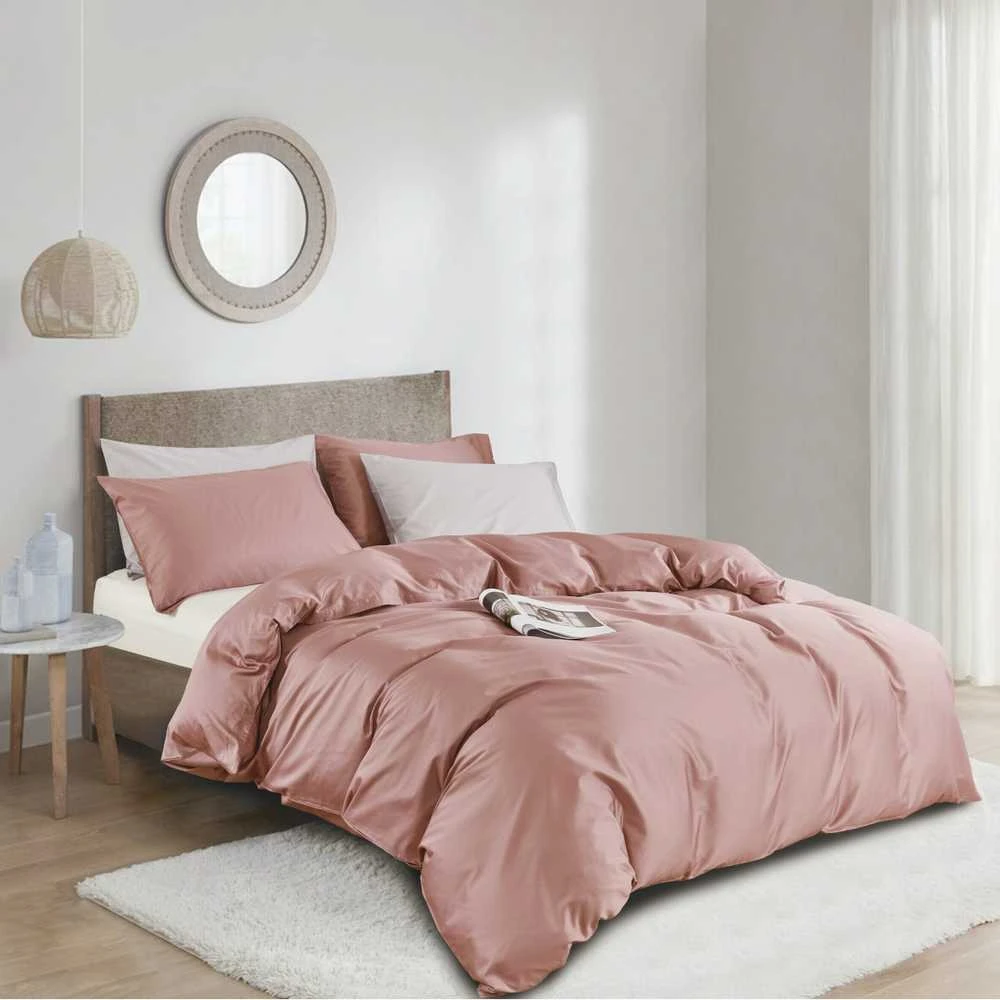 Saules Patalyne PREMIUM satino patalynės komplektas "Dusty Rožinė Royal", 200x220 cm