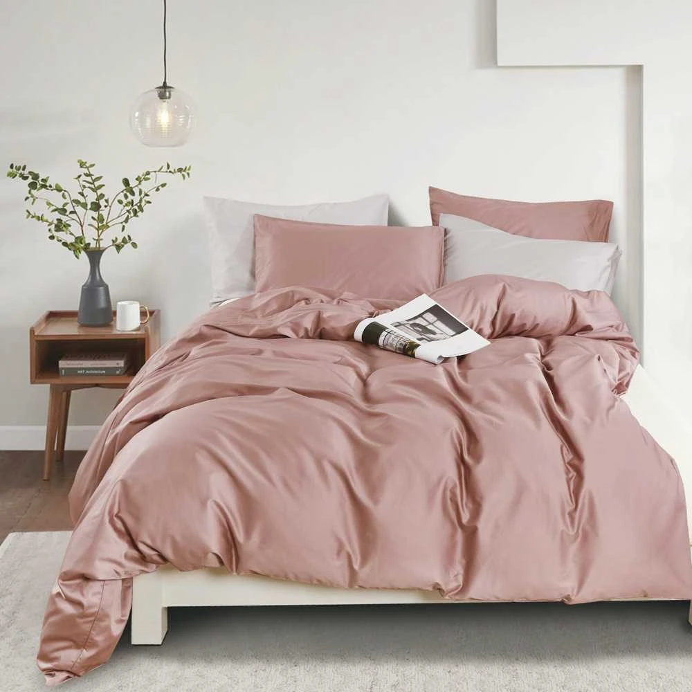 Saules Patalyne PREMIUM satino patalynės komplektas "Dusty Rožinė Royal", 200x220 cm