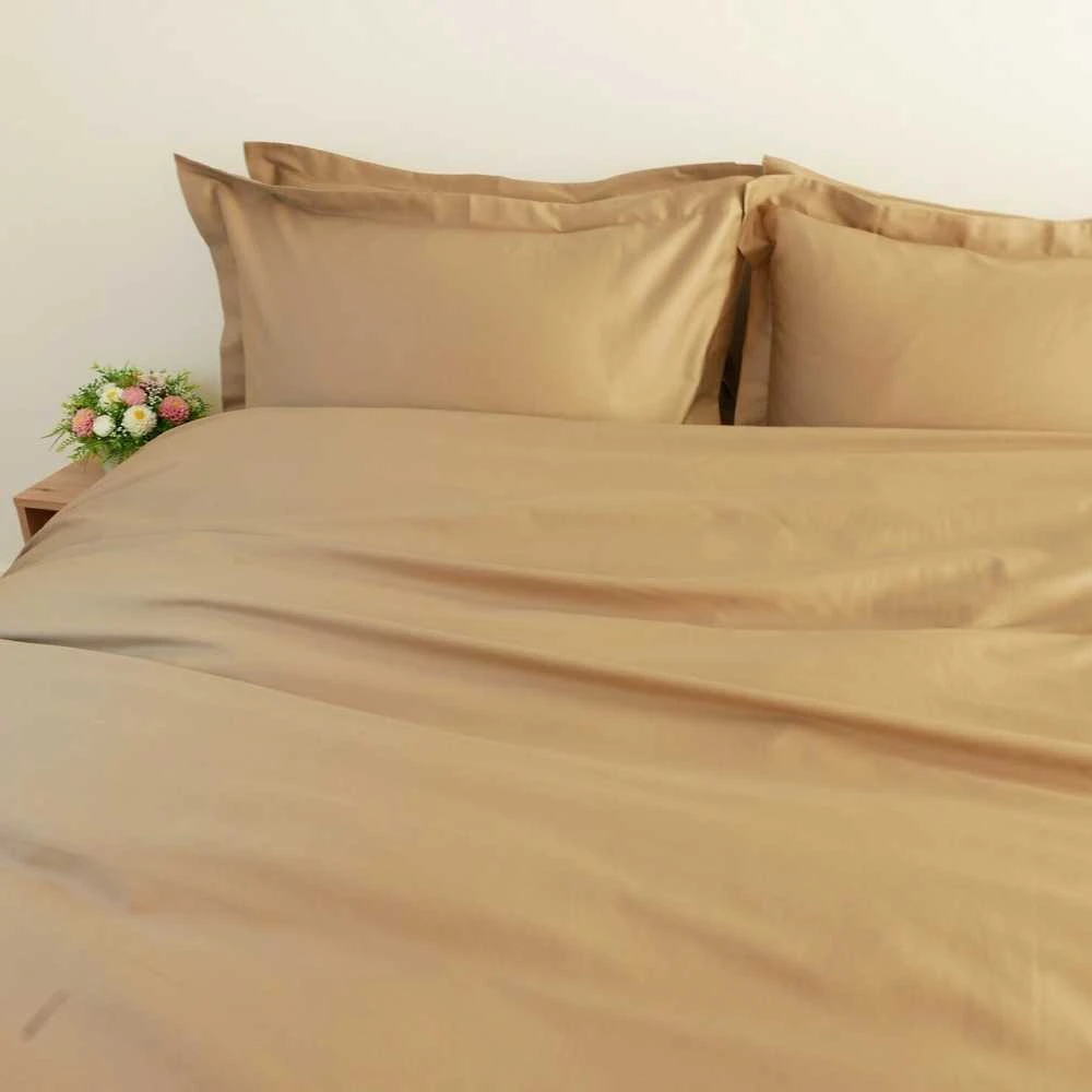 Saules Patalyne PREMIUM satino patalynės komplektas NUDE BROWN ROYAL, 140x200 cm