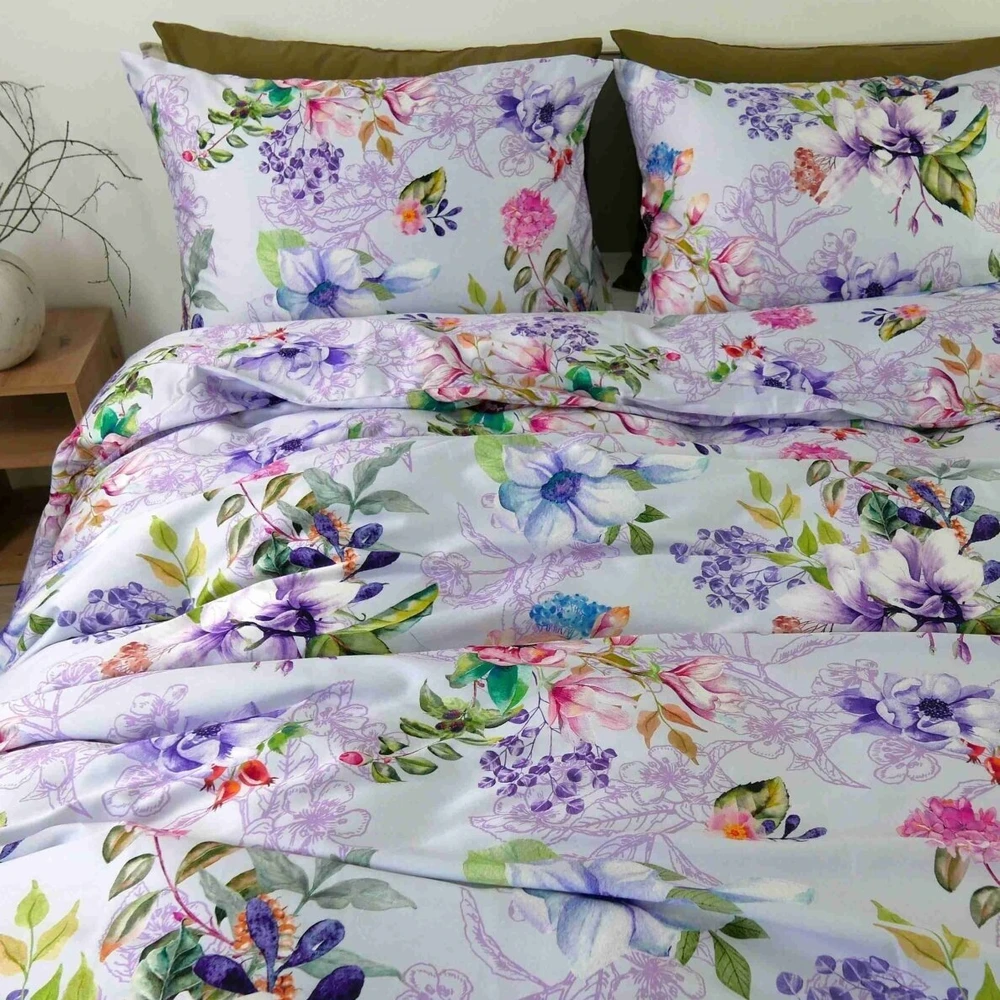 Saules Patalyne Satino patalynės komplektas ŽAVINGAS PAVASARIS, 3 dalių, 200x220 cm