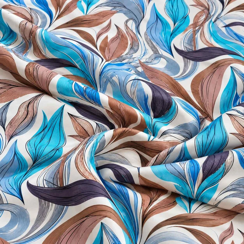 Saules Patalyne Satino patalynės komplektas MĖLYNIEJI RAŠTAI, 3 dalių, 200x220 cm