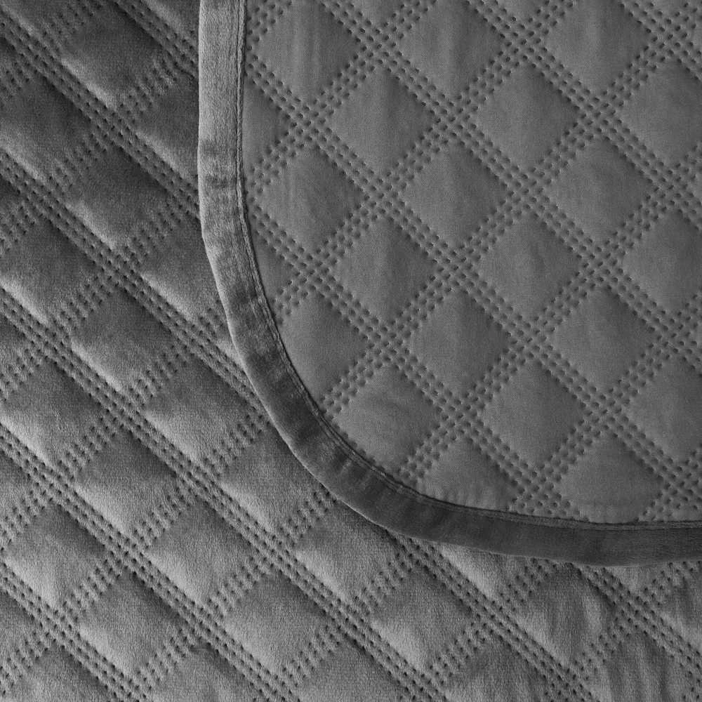 Velveto lovatiesė VELVI ANTHRACITE, 220x240 cm (tamsiai pilka)
