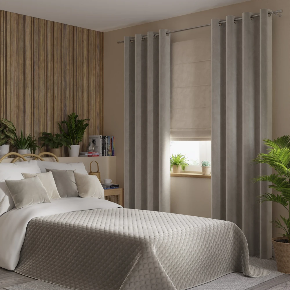 Lean Sport Velveto lovatiesė VELVI GRAY BEIGE, 220x240 cm
