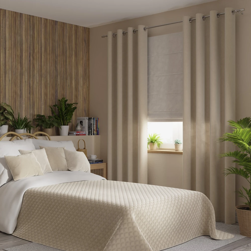 Velveto lovatiesė VELVI LIGHT BEIGE, 220x240 cm