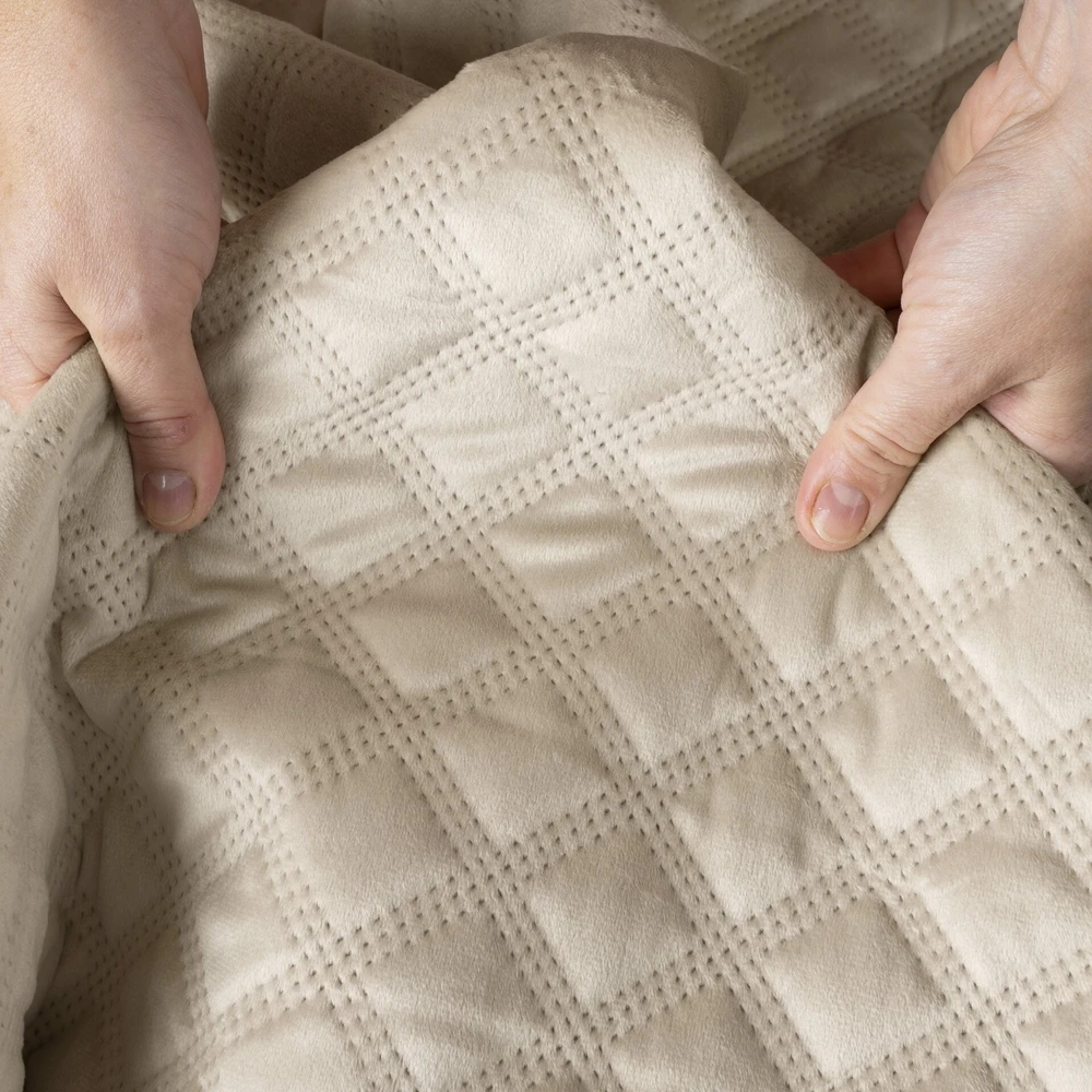 Velveto lovatiesė VELVI LIGHT BEIGE, 220x240 cm
