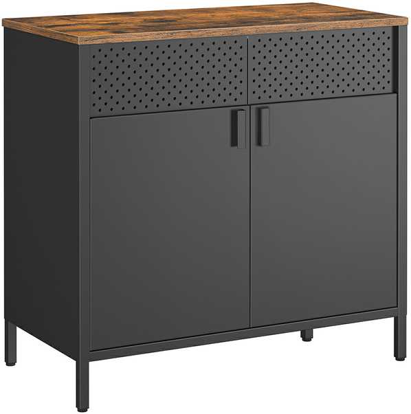 Braskehome Sandėliavimo spinta vintage ruda-juoda