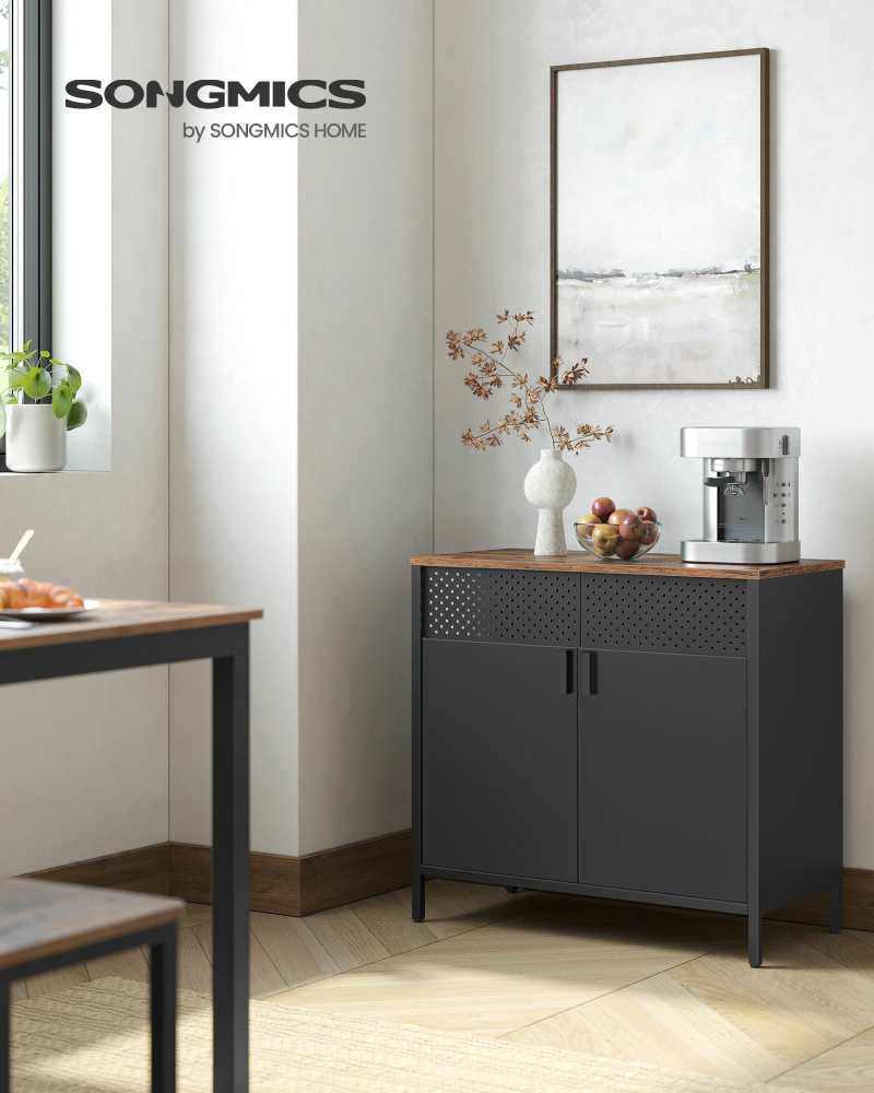 Braskehome Sandėliavimo spinta vintage ruda-juoda