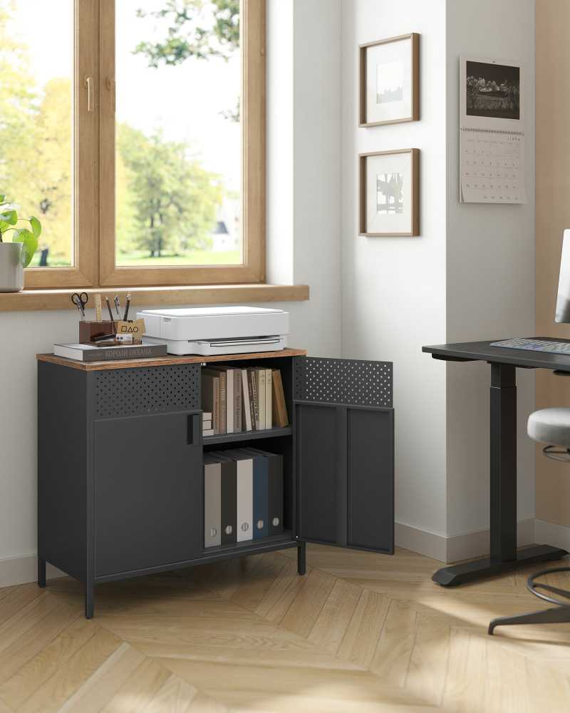 Braskehome Sandėliavimo spinta vintage ruda-juoda