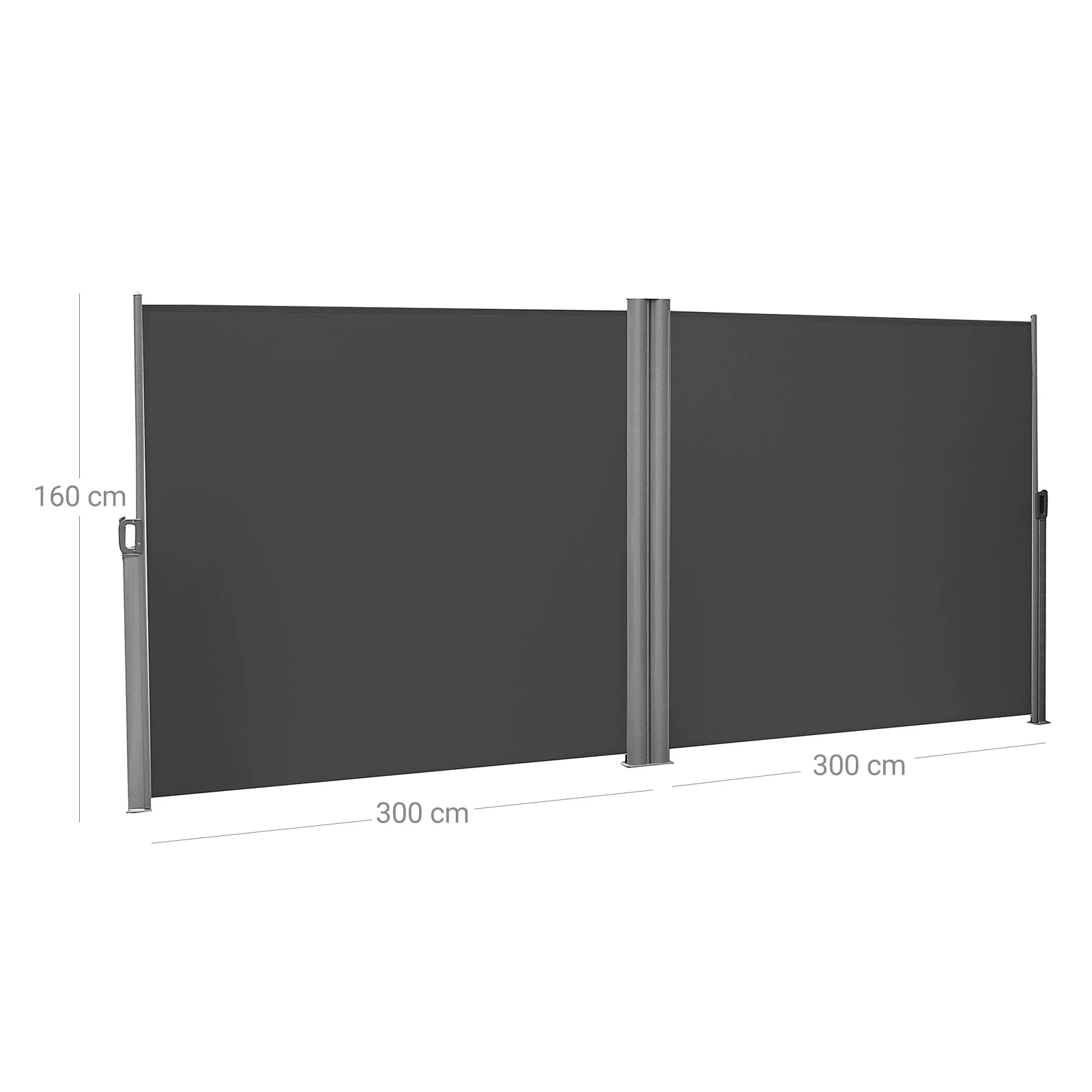 Braskehome Dviguba šoninė 160 x 600 cm antracito spalvos markizė aprašymas - Prekės nuotrauka