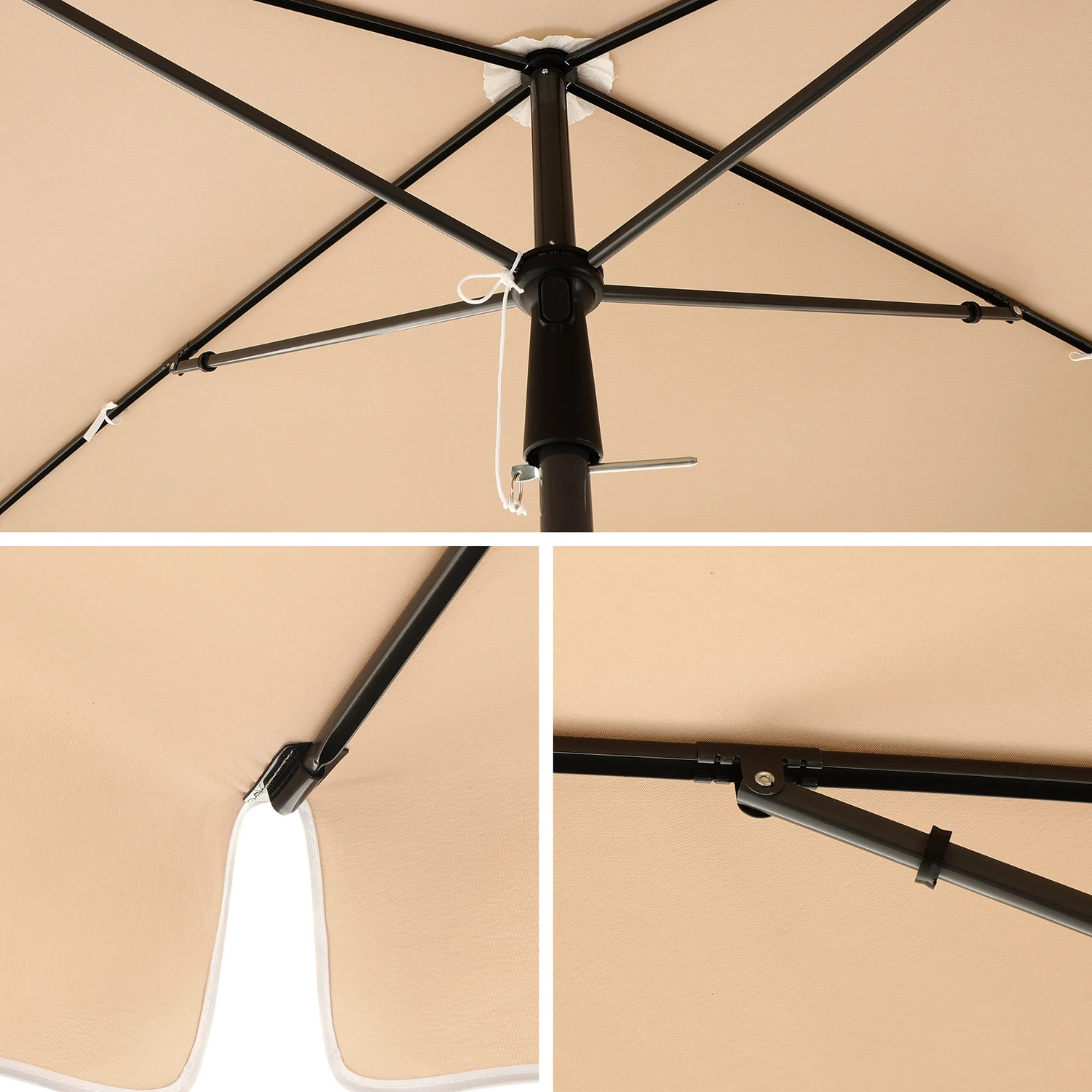 Braskehome Skėtis 200 x 125 cm Taupe aprašymas - Prekės nuotrauka