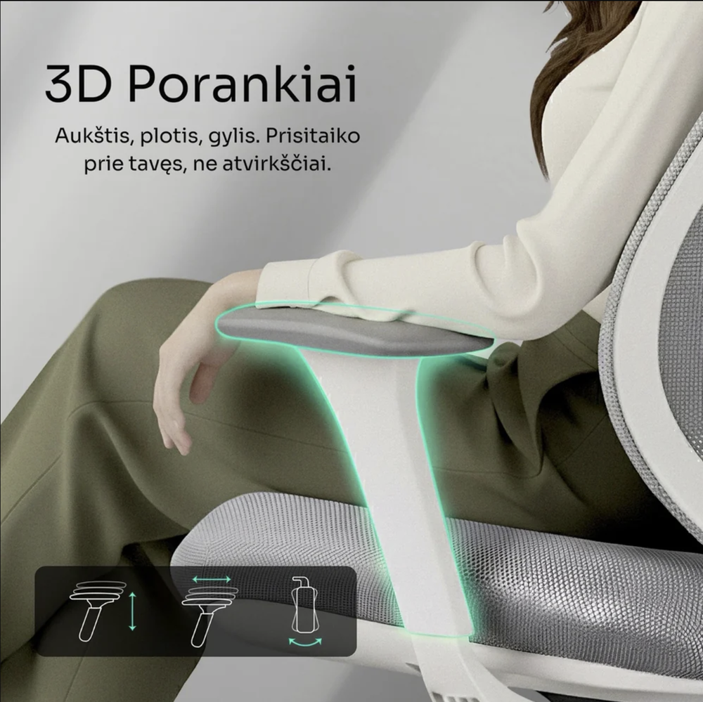 Ergonix OmniSit ProJuoda Ergonominė Biuro kėdė  150 kg. | 5 metų garantija