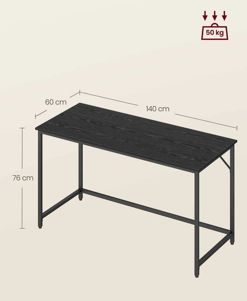 VASAGLE Bureau d'Ordinateur, Table avec Rangement, 3 Étagères, 2 Tiroirs, 140 x 60 x 76 cm, pour Bureau, Salon, Style Moderne, Couleur Chêne Naturel et Blanc Perle LWD104Y01