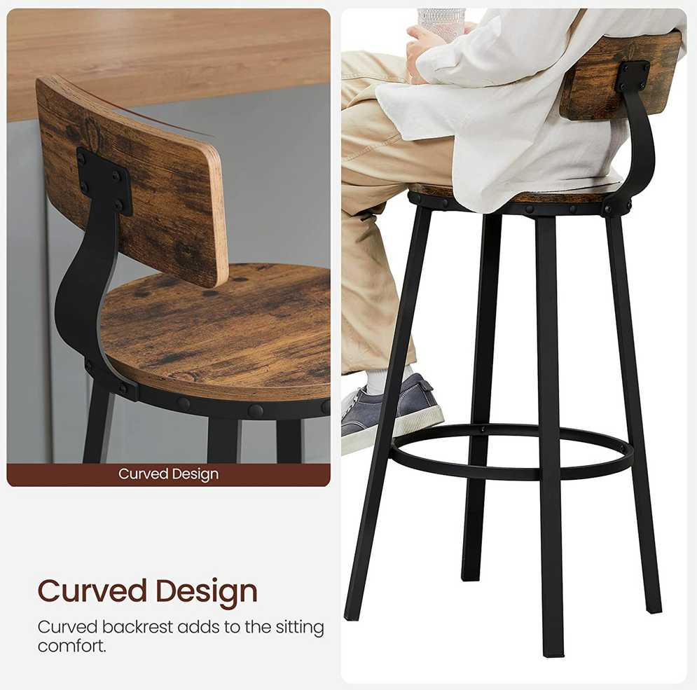 Shopme Industrinio dizaino baro taburetės. 2 vnt.