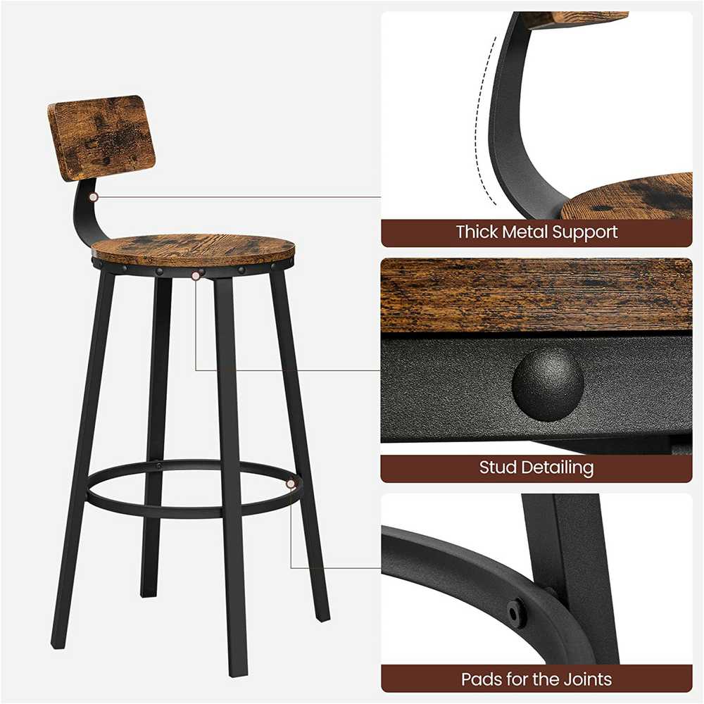 Shopme Industrinio dizaino baro taburetės. 2 vnt.