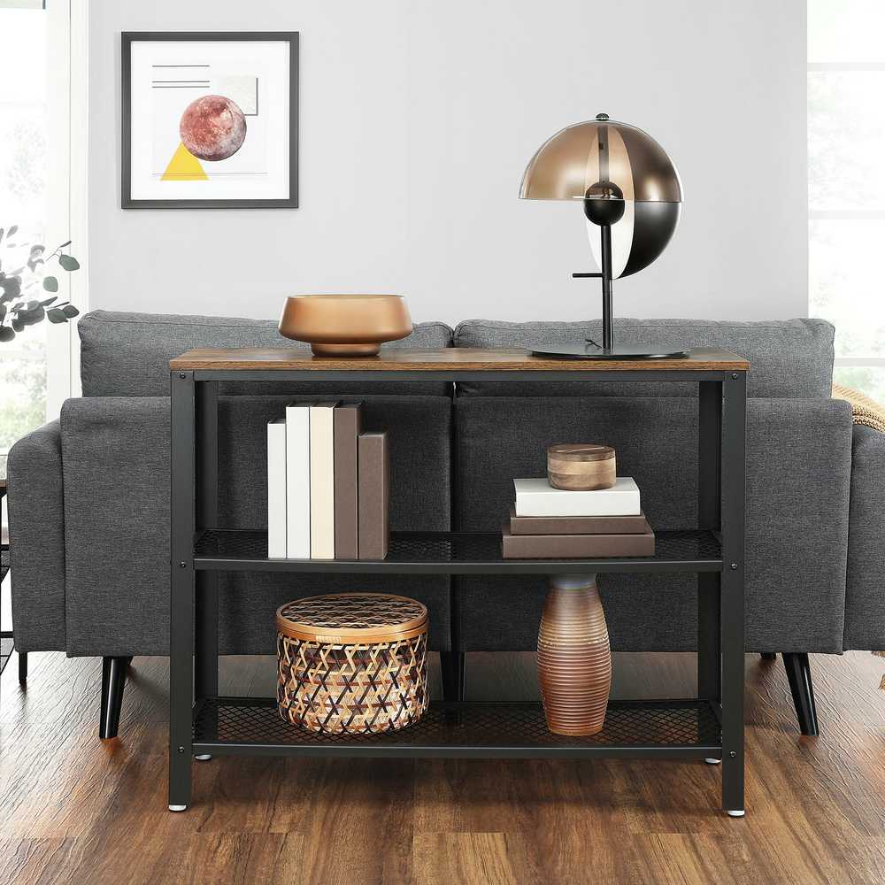 Shopme Industrinio stiliaus 3 lygių konsolinis staliukas