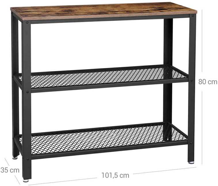 Shopme Industrinio stiliaus 3 lygių konsolinis staliukas