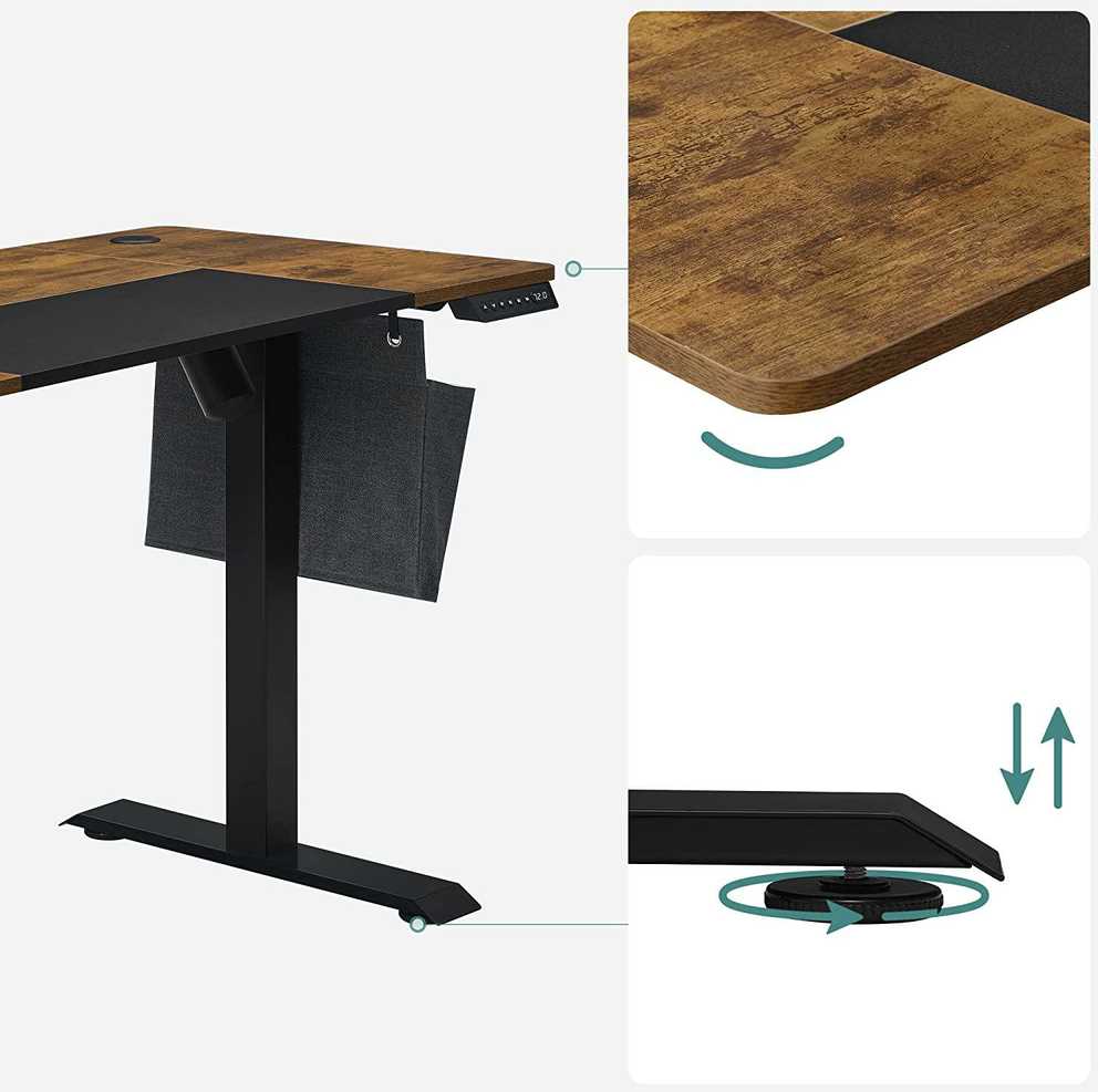 Biurovizija Shopme Ergonominis reguliuojamo aukščio stovimas rašomasis stalas "Vintage" 120x60