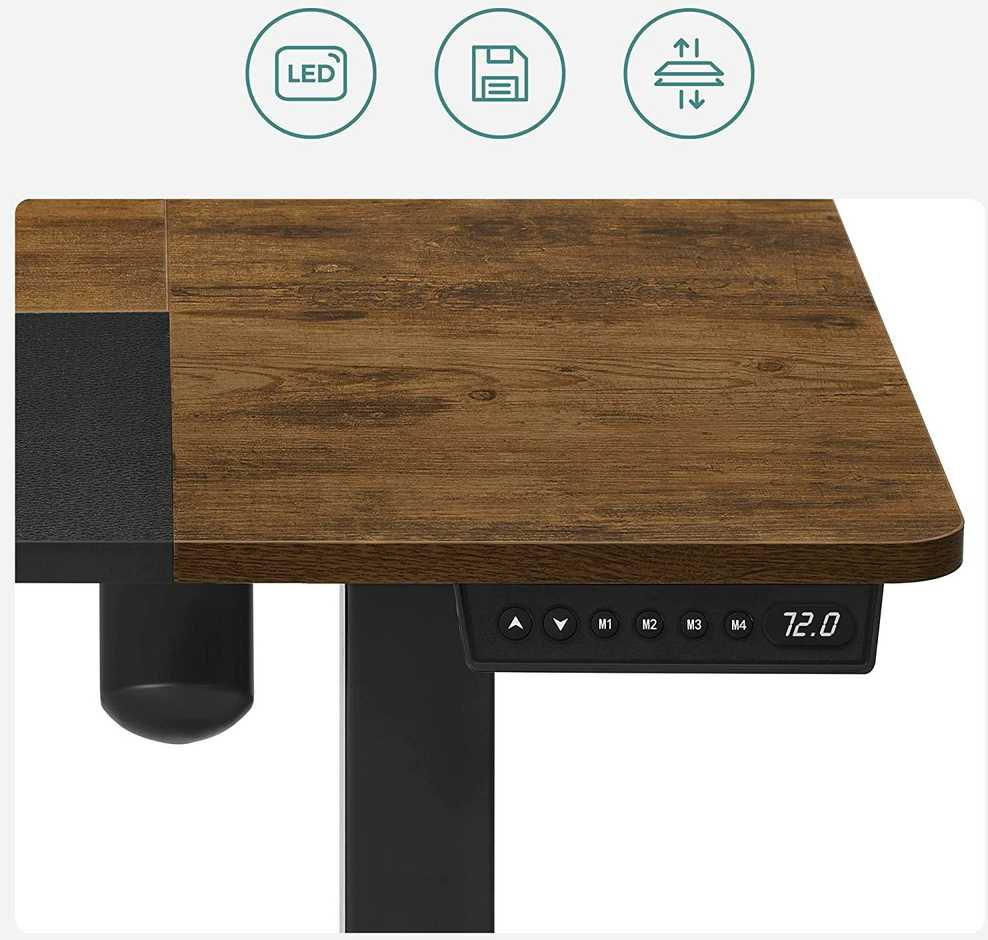 Biurovizija Shopme Ergonominis reguliuojamo aukščio stovimas rašomasis stalas "Vintage" 120x60