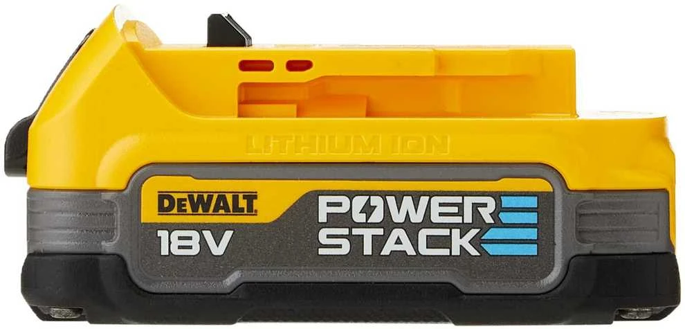 Dewalt PowerStack 18V akumuliatorius, šoninis profilis