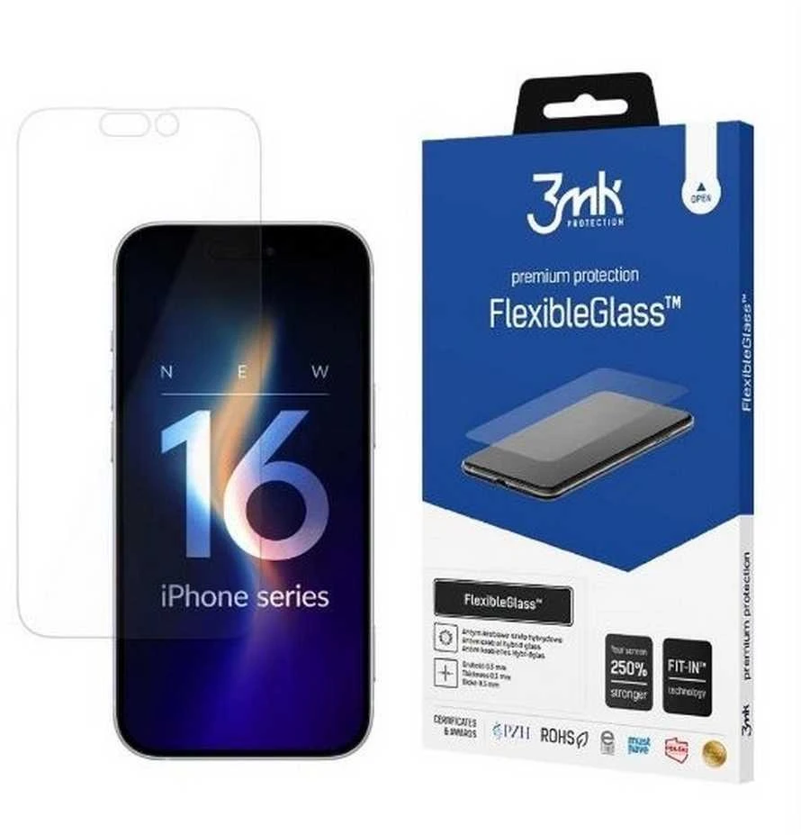 3MK FlexibleGlass iPhone 16 6.1" Hybrid Glass