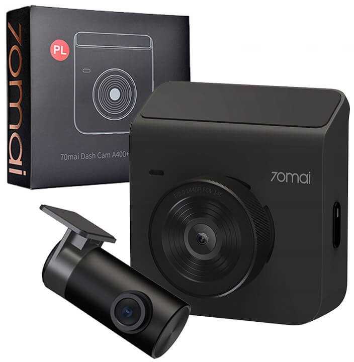 70mail Dash Cam A400 QHD + Rear Cam RC09 Set Pilkas