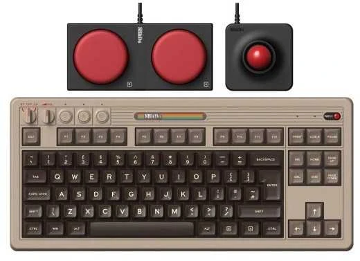 8BitDo Retro Mechaninė klaviatūra - C64 Edition - ISO - UK English - rusvai gelsvas