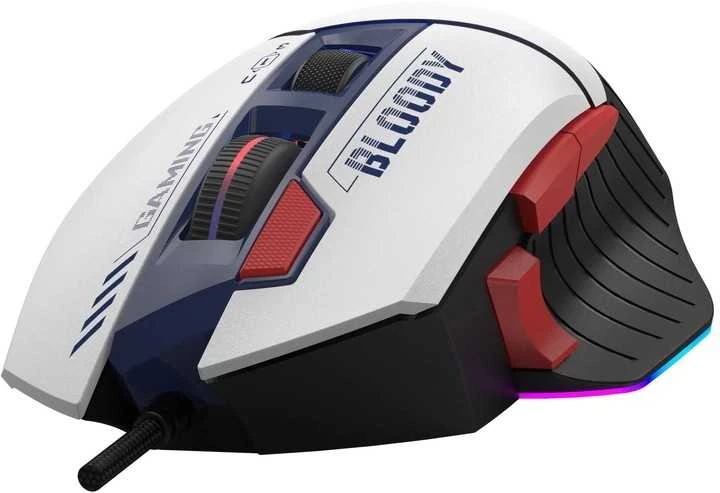 Pelė Myszka žaidimams A4Tech Bloody W95Max Sports Navy su laidu 12000 dpi optinė balta