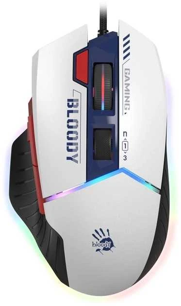 Pelė Myszka žaidimams A4Tech Bloody W95Max Sports Navy su laidu 12000 dpi optinė balta